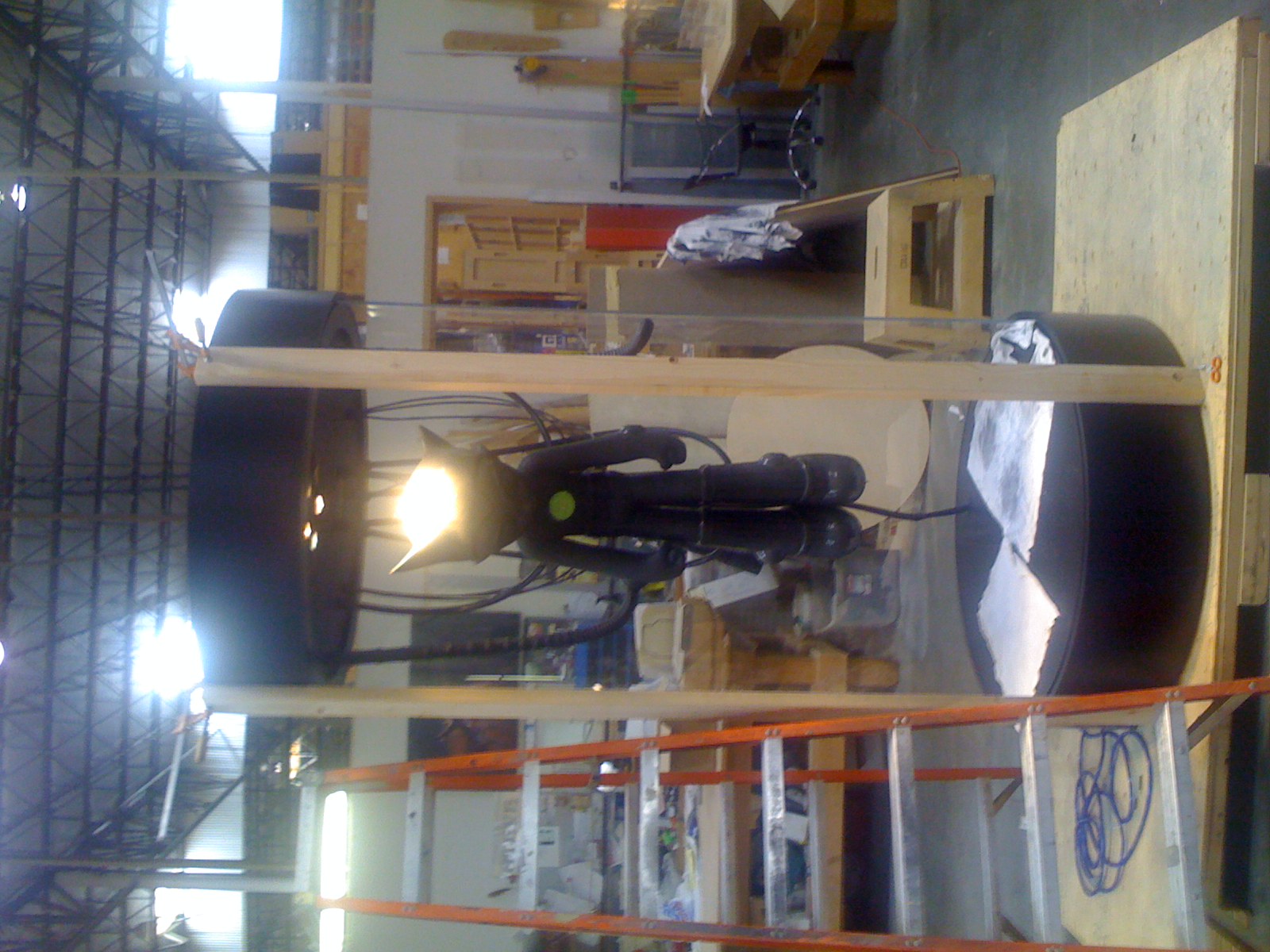 Dark booth interior