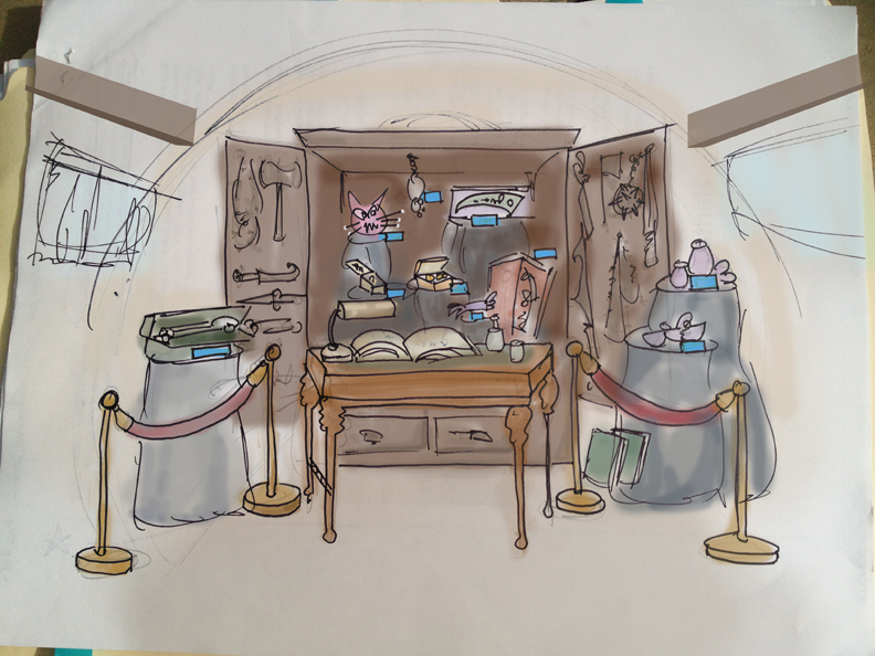 Desk sketch color