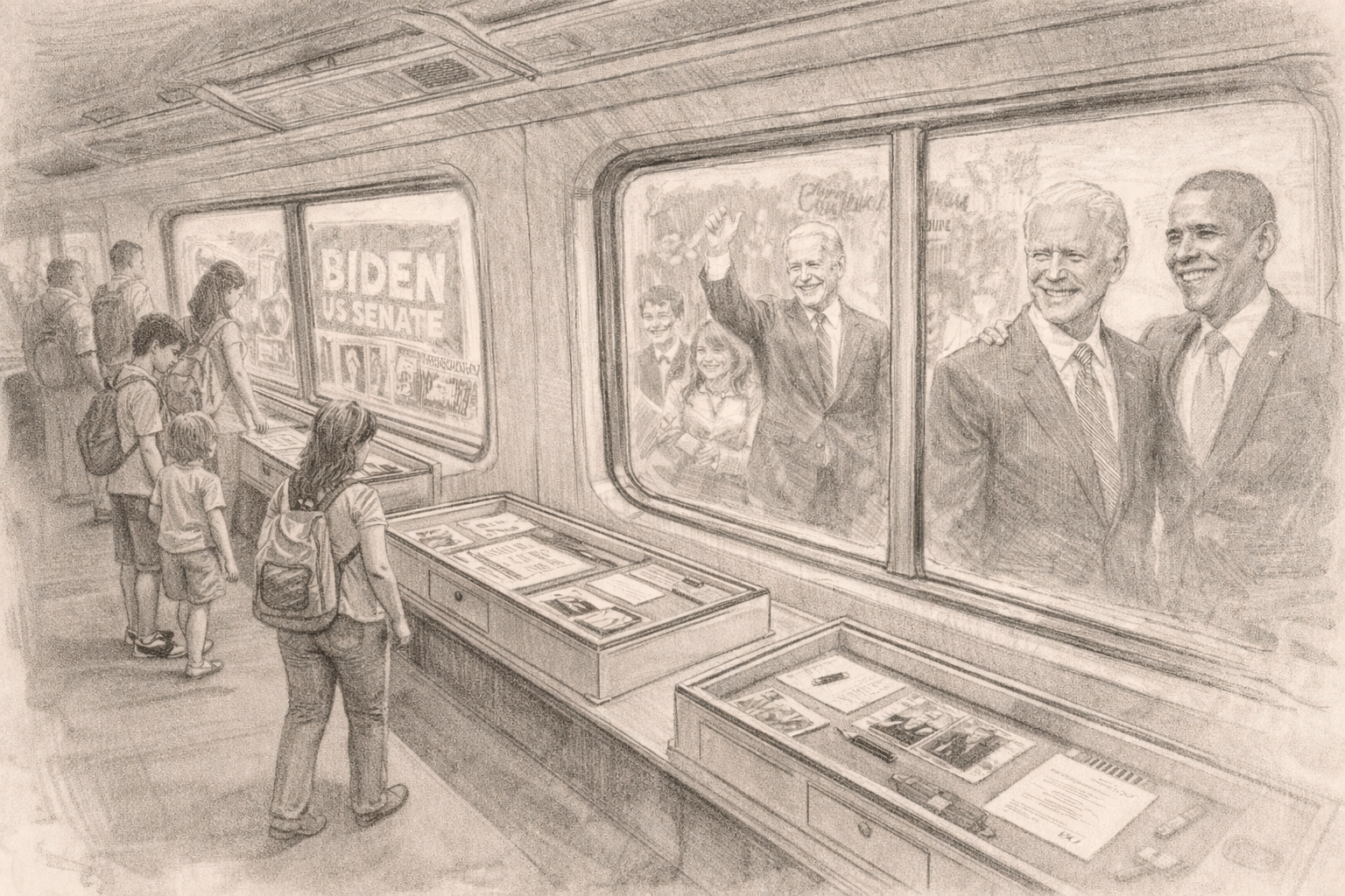 Inside train corridor
