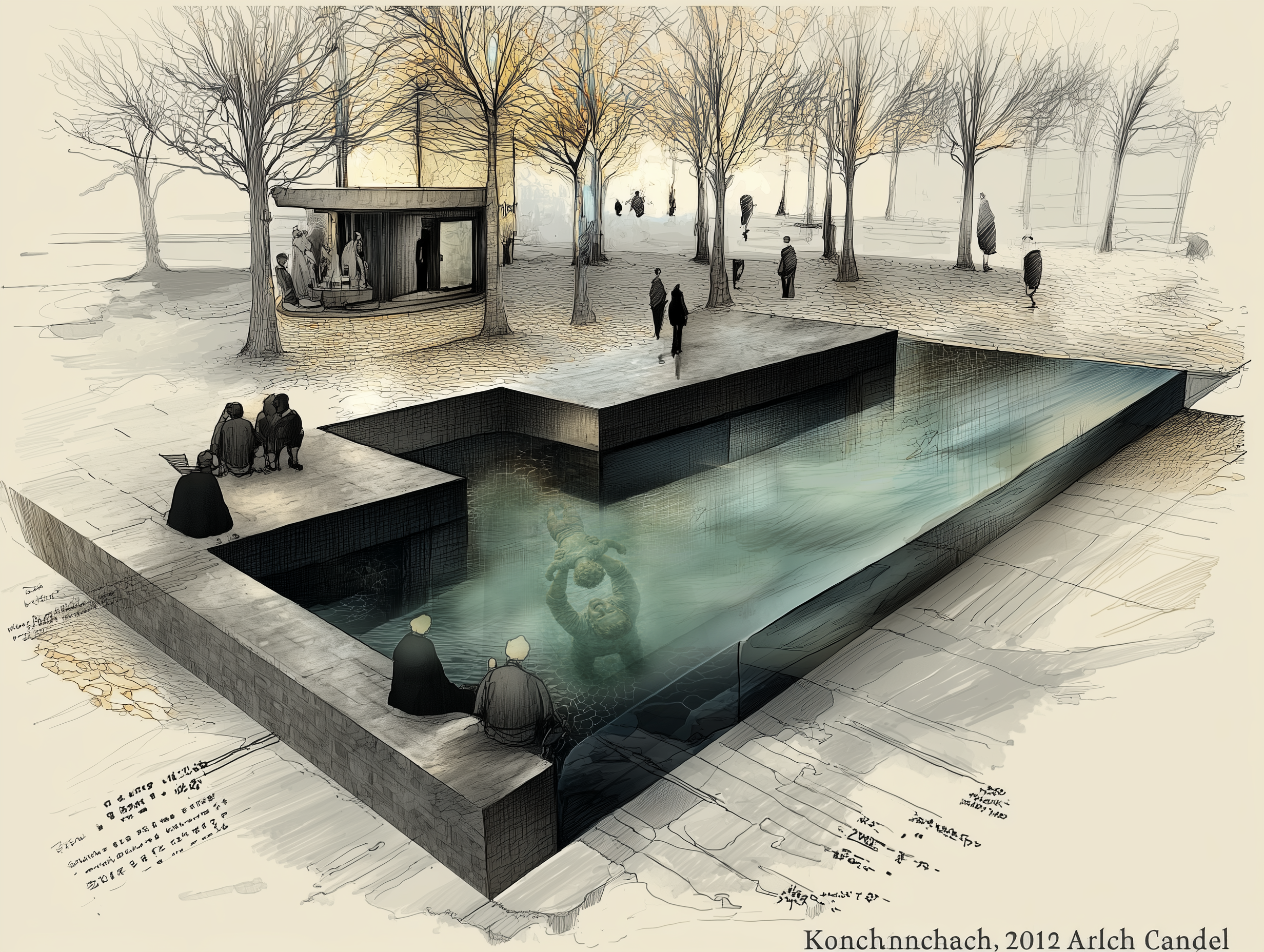 Reflection pool aerial