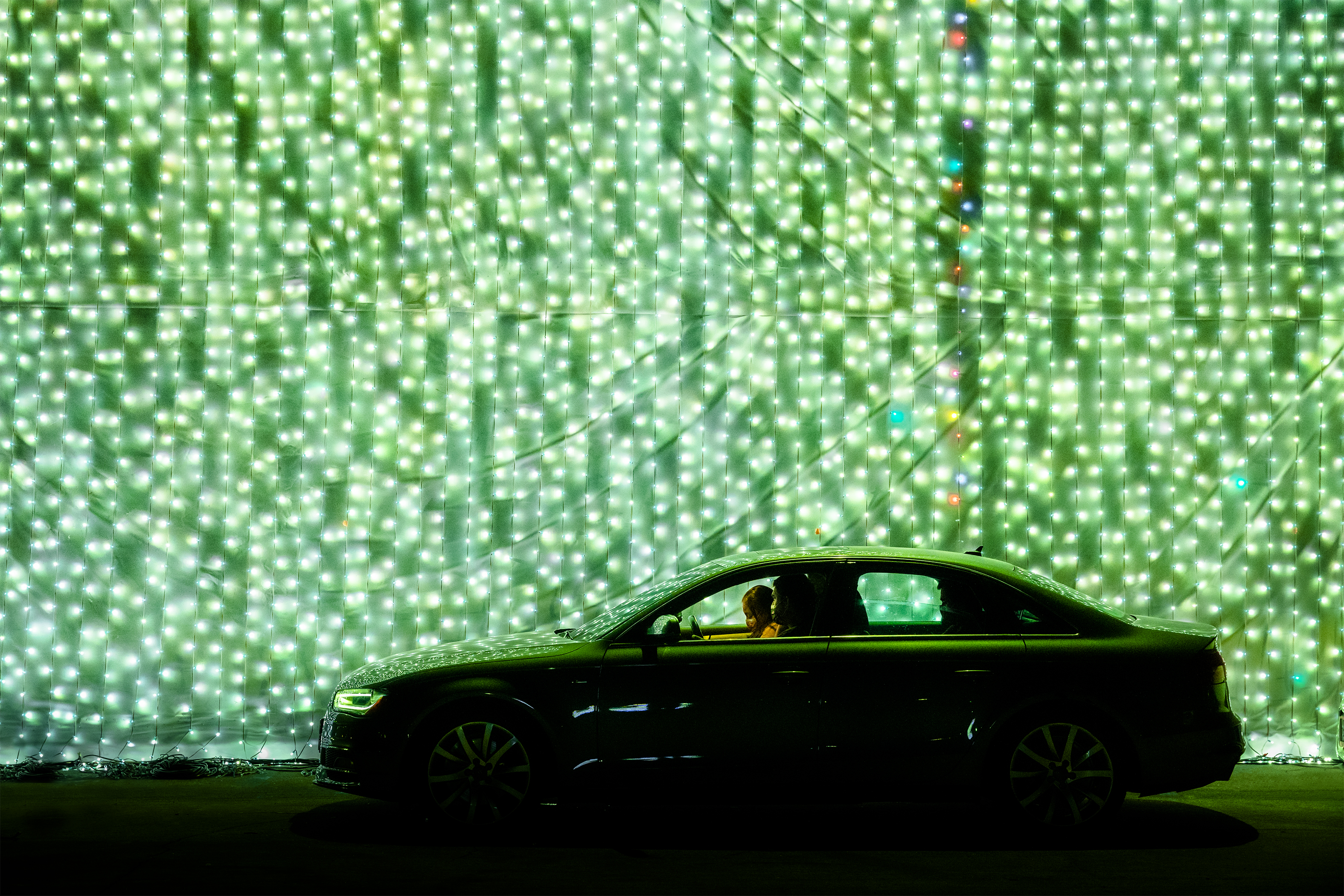 Car through lights