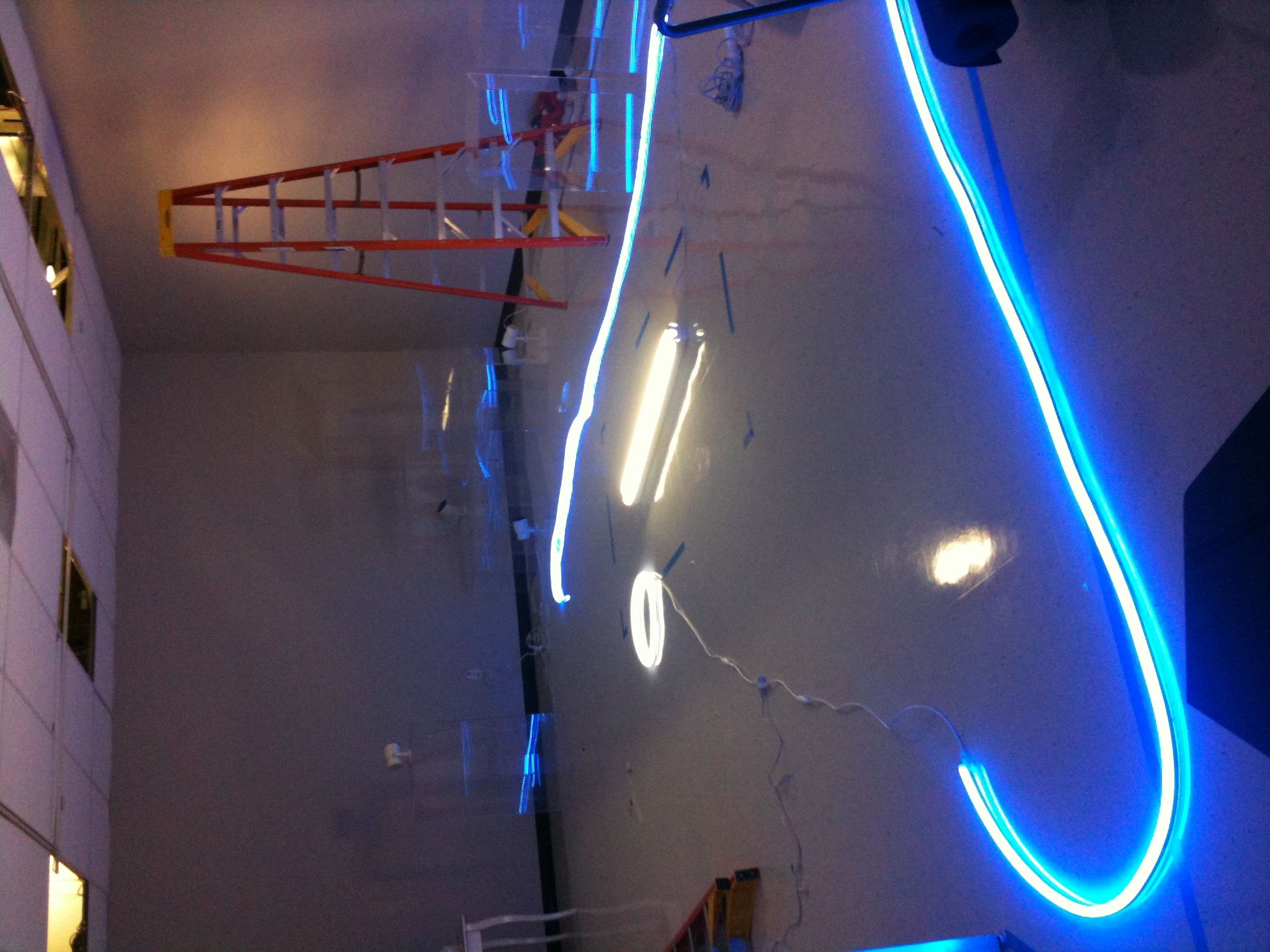 Blue neon floor