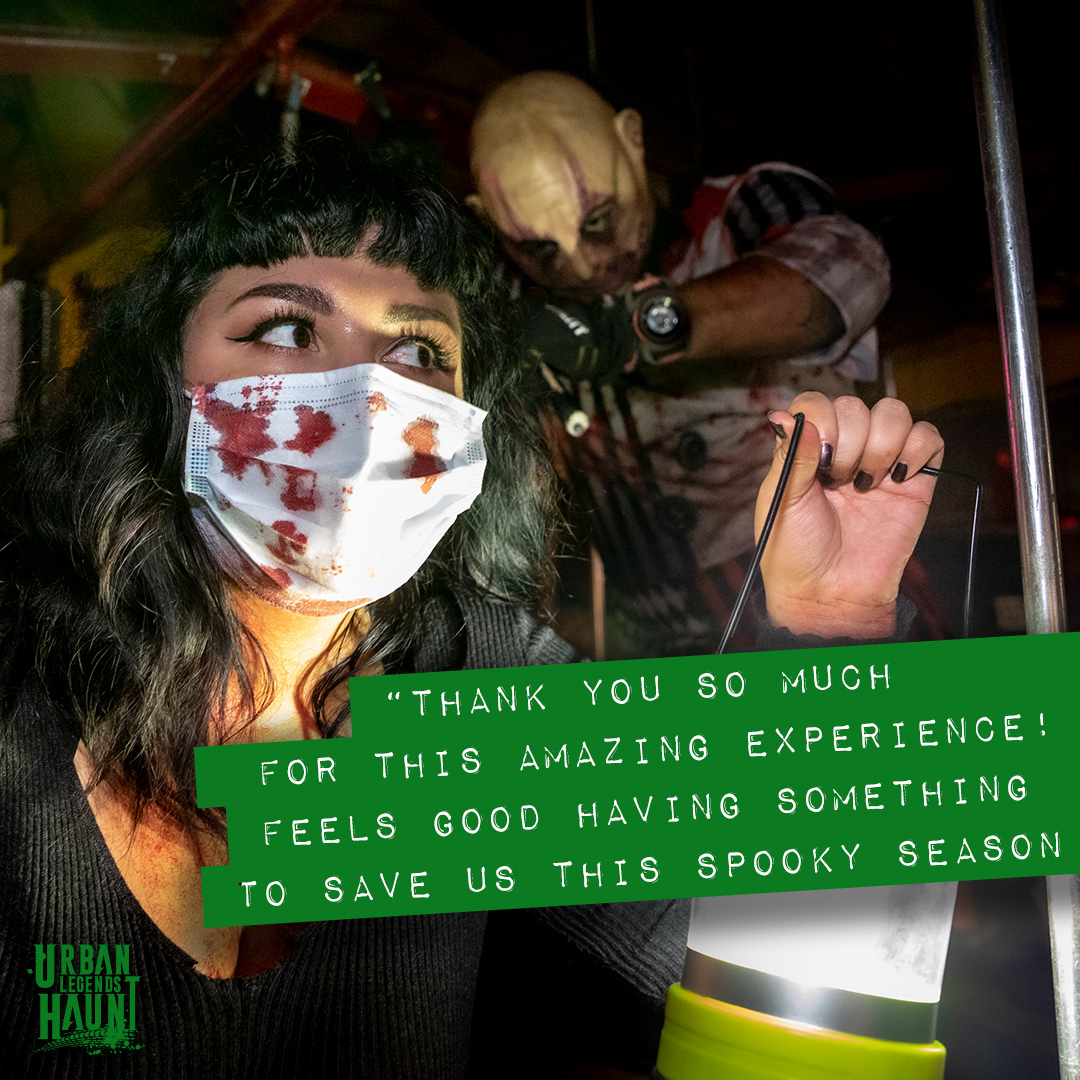 Performer aerial green text