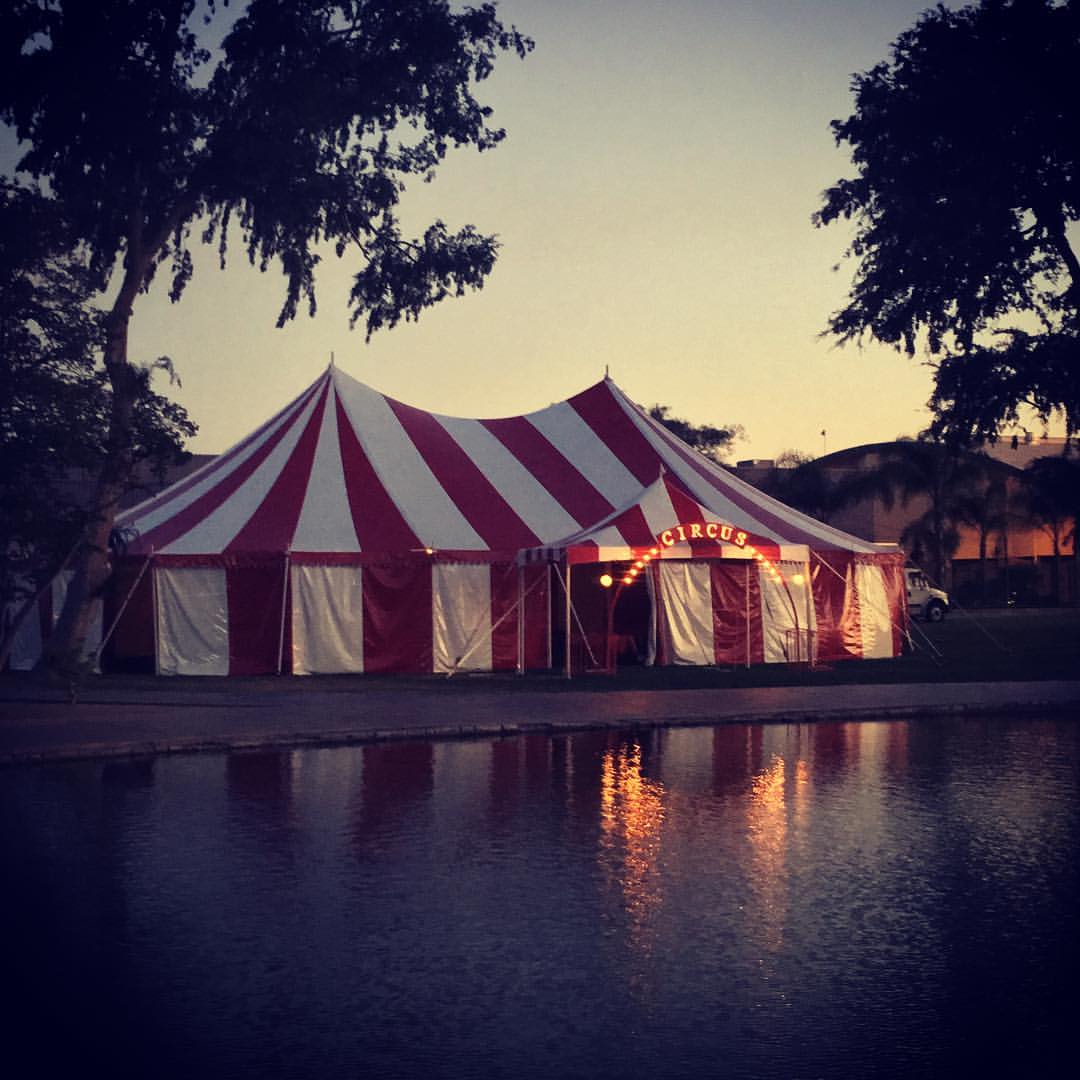 Tent at sunset